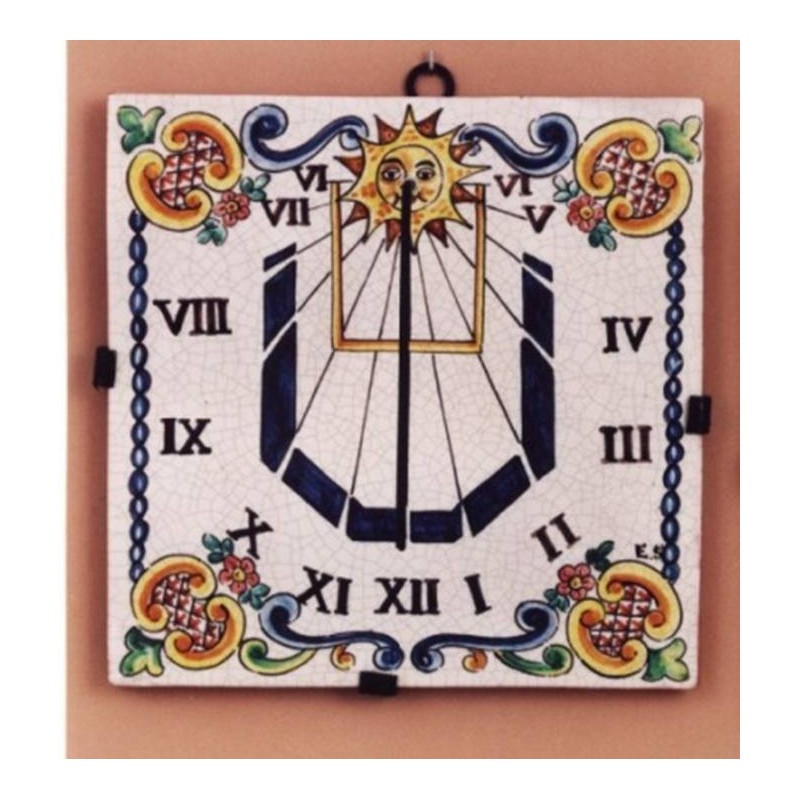 Relógio de sol em cerâmica rústico e clássico. Córdoba. modelo de rainha isabel 