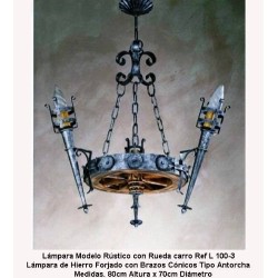 Lampade in ferro battuto rustici. storico