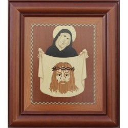 Quadri arte intarsio legno. Vergine madonna