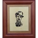Painting marquetry. Charlie Chaplin