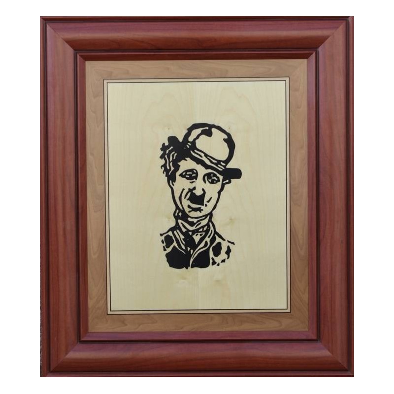 Painting marquetry. Charlie Chaplin
