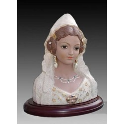 Porcelain figurine bust faller blanket and stand