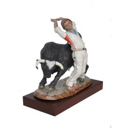A bull porcelain figurines, with trimmer stand limited series white