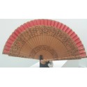 Spanish hand fan with certificate. Painted and handmade, natural .red