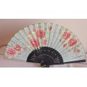 Spanish hand fan with certificate. wood made. Painted and handmade, green. design