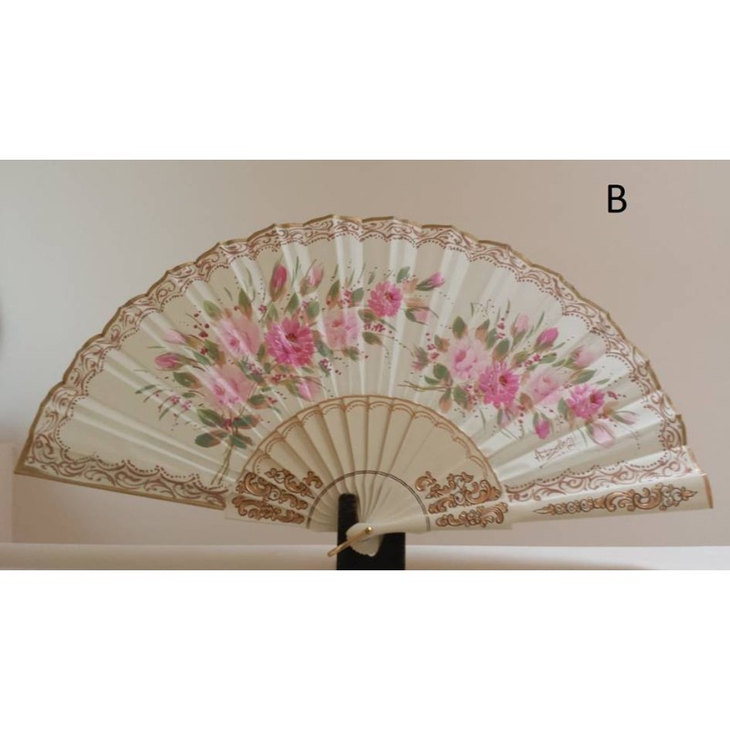 Wooden 2 big size hand fan collector palo santo. Painted and handmade. buy london york