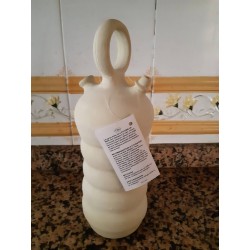 Botijo de barro con forma de botella, hecho a mano. madrid